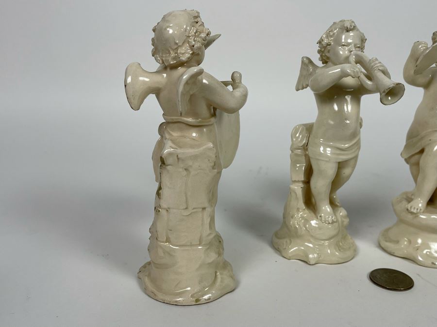 Collection Of Four Vintage White Cherub Musical Figurines 6H [Photo 10]