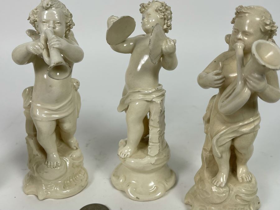 Collection Of Four Vintage White Cherub Musical Figurines 6H [Photo 7]