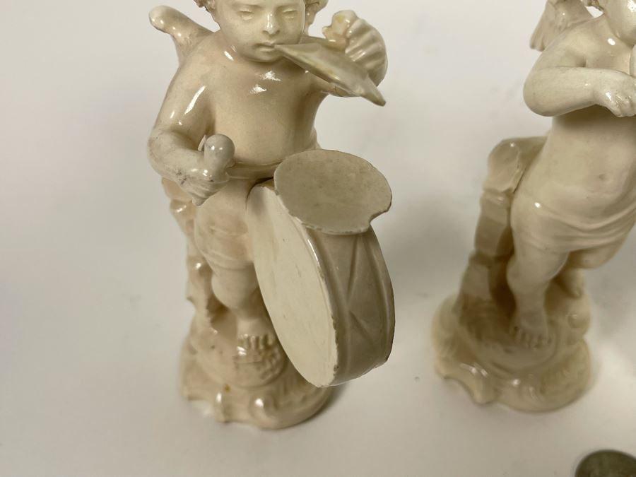 Collection Of Four Vintage White Cherub Musical Figurines 6H [Photo 5]