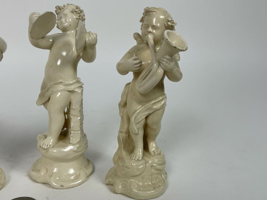 Collection Of Four Vintage White Cherub Musical Figurines 6H [Photo 9]