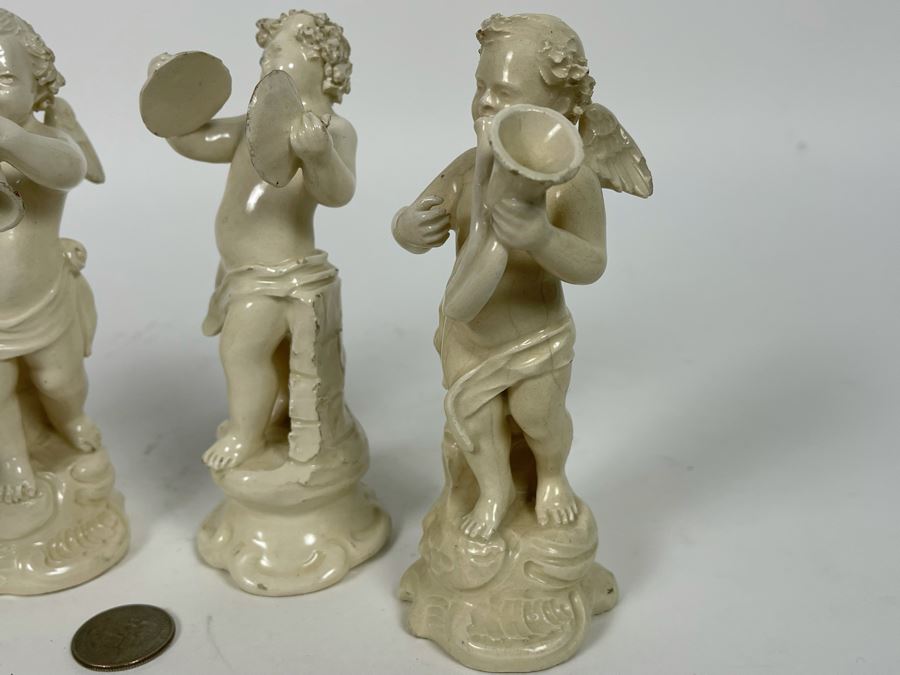 Collection Of Four Vintage White Cherub Musical Figurines 6H [Photo 8]