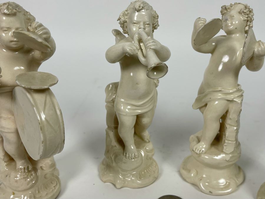 Collection Of Four Vintage White Cherub Musical Figurines 6H [Photo 6]