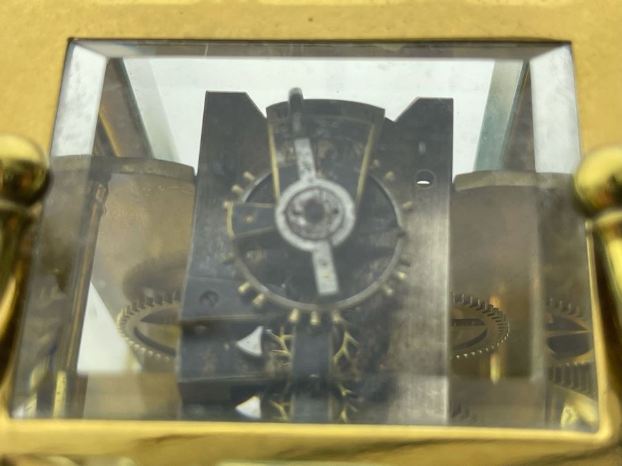 Brass Tiffany & Co Mechanical Carriage Clock Made In France With Key Working (Click To See Video) 3W X 3D X 5H [Photo 18]