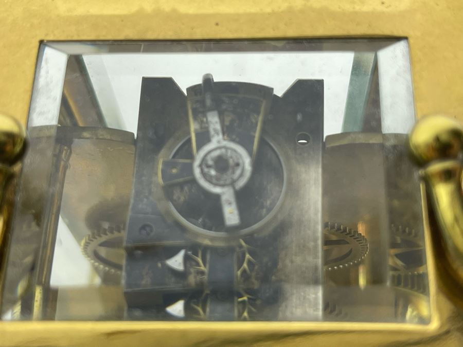 Brass Tiffany & Co Mechanical Carriage Clock Made In France With Key Working (Click To See Video) 3W X 3D X 5H [Photo 19]