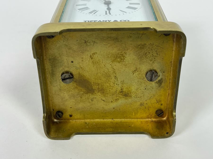 Brass Tiffany & Co Mechanical Carriage Clock Made In France With Key ...