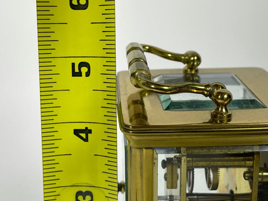 Brass Tiffany & Co Mechanical Carriage Clock Made In France With Key Working (Click To See Video) 3W X 3D X 5H [Photo 16]