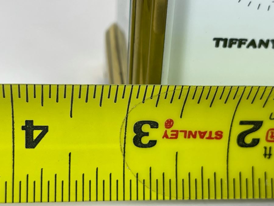 Brass Tiffany & Co Mechanical Carriage Clock Made In France With Key Working (Click To See Video) 3W X 3D X 5H [Photo 14]