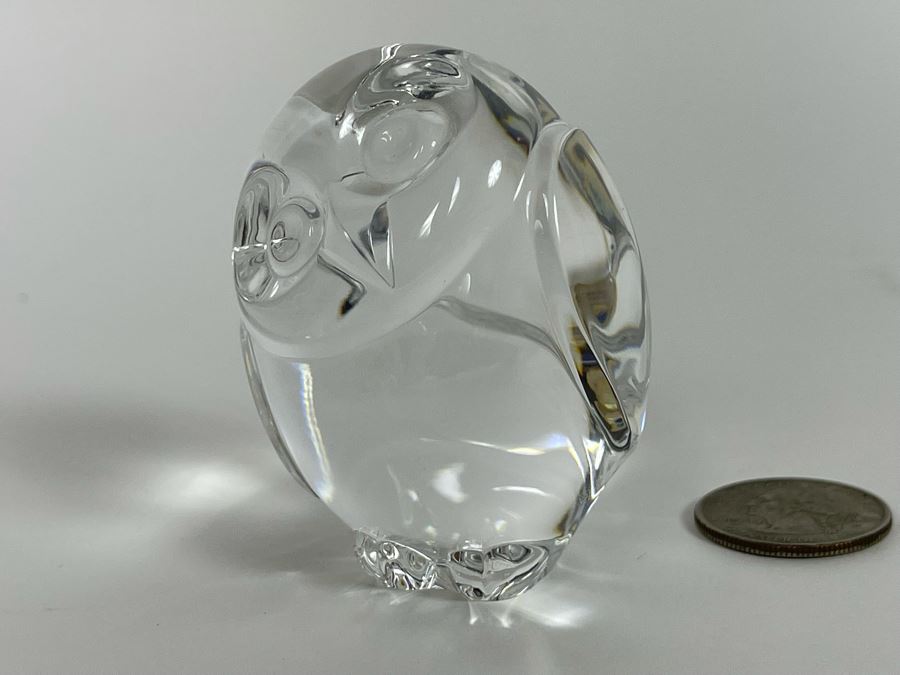 Signed Steuben Glass Crystal Owl Figurine 2.5H [Photo 5]