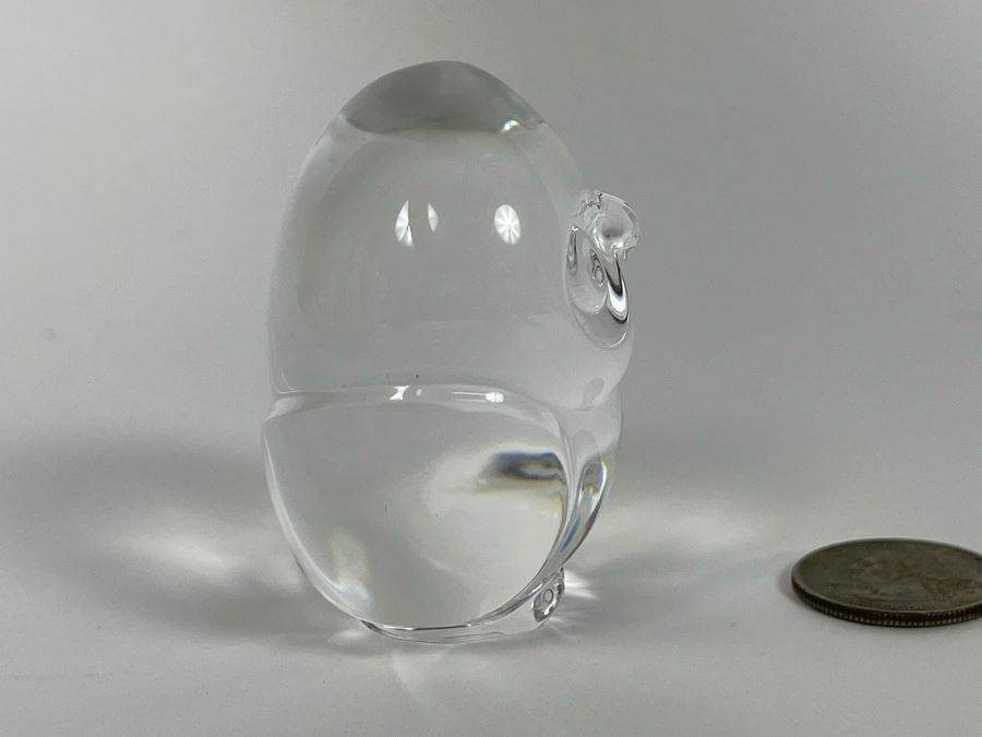 Signed Steuben Glass Crystal Owl Figurine 2.5H [Photo 3]