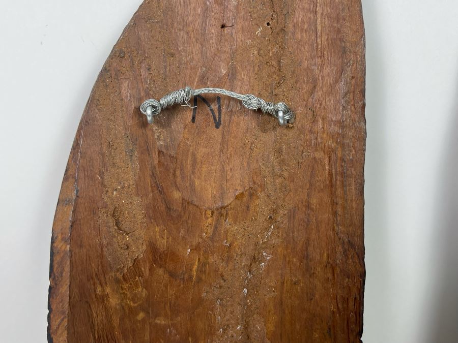 Pair Of Slender African Carved Wooden Masks Wall Hangings 23L X 4.5H Each [Photo 9]