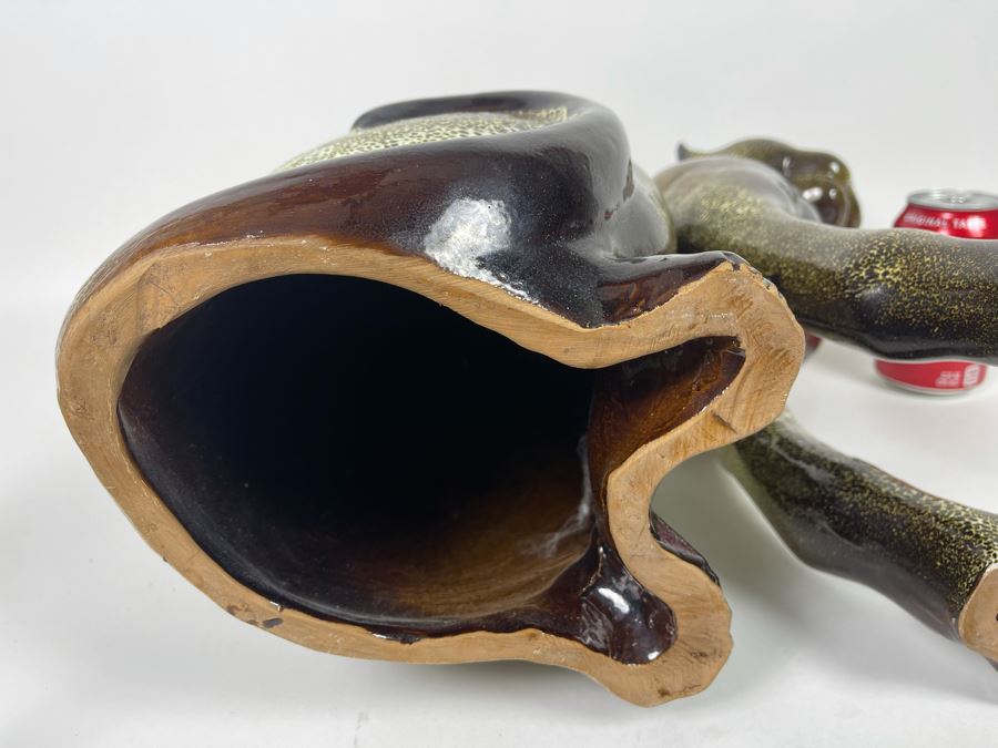 Large Vintage Glazed Ceramic Cat Sculpture 17W X 19H [Photo 16]