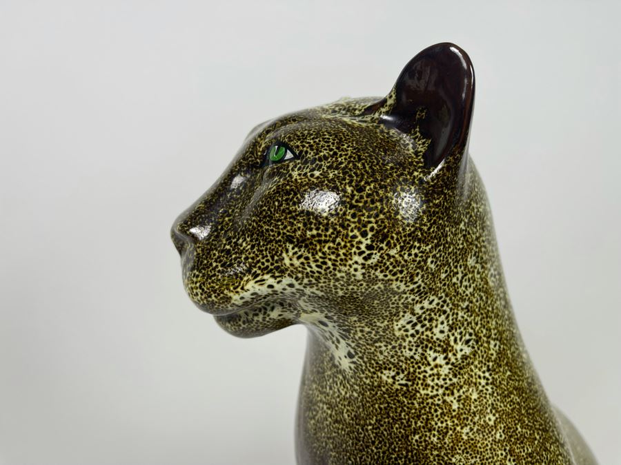 Large Vintage Glazed Ceramic Cat Sculpture 17W X 19H [Photo 15]