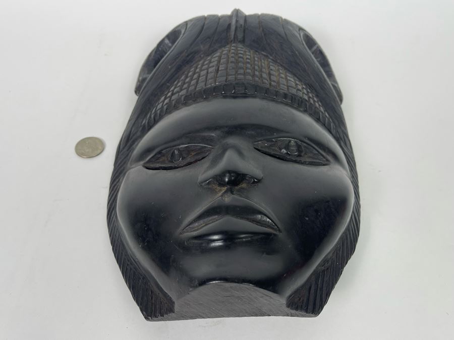 Old Carved Wooden African Mask Wall Hanging 8W X 11H [Photo 3]