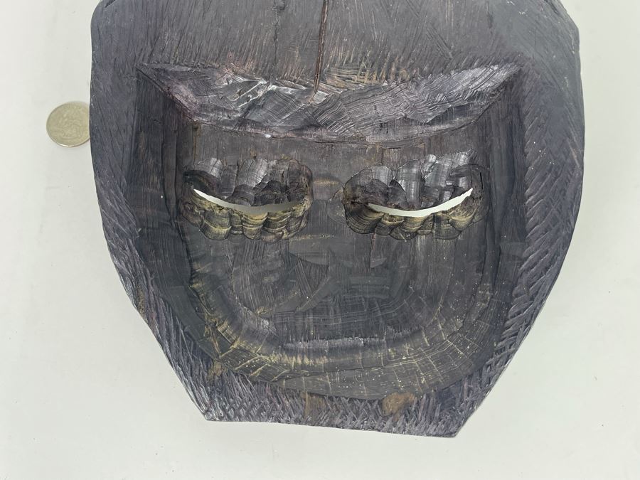 Old Carved Wooden African Mask Wall Hanging 8W X 11H [Photo 8]