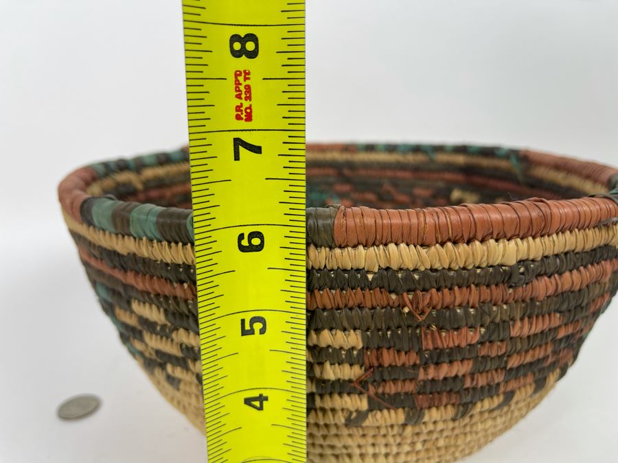 Vintage African Handwoven Basket 11W X 6H [Photo 8]