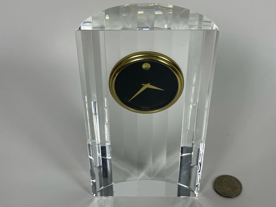 MOVADO Crystal Desk Clock 3.5W X 6H [Photo 4]