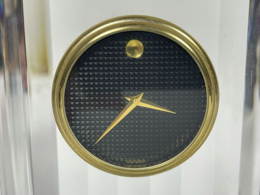 MOVADO Crystal Desk Clock 3.5W X 6H [Photo 3]