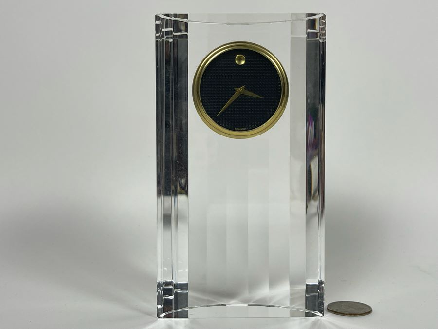MOVADO Crystal Desk Clock 3.5W X 6H [Photo 7]
