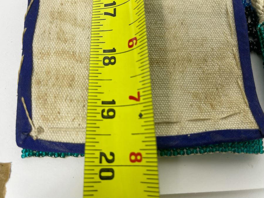 Vintage African Ndebele Woman's Beaded Apron Beadwork Wall Hanging 14.5W X 19.5H [Photo 8]