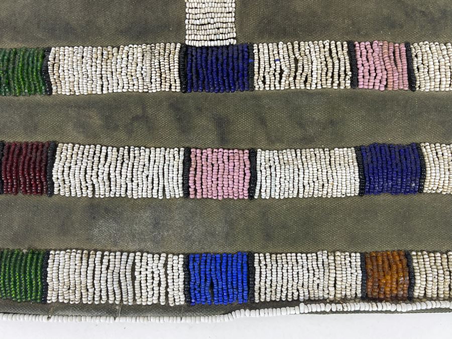 Vintage African Ndebele Woman's Beaded Apron Beadwork Wall Hanging 14W X 11H [Photo 5]