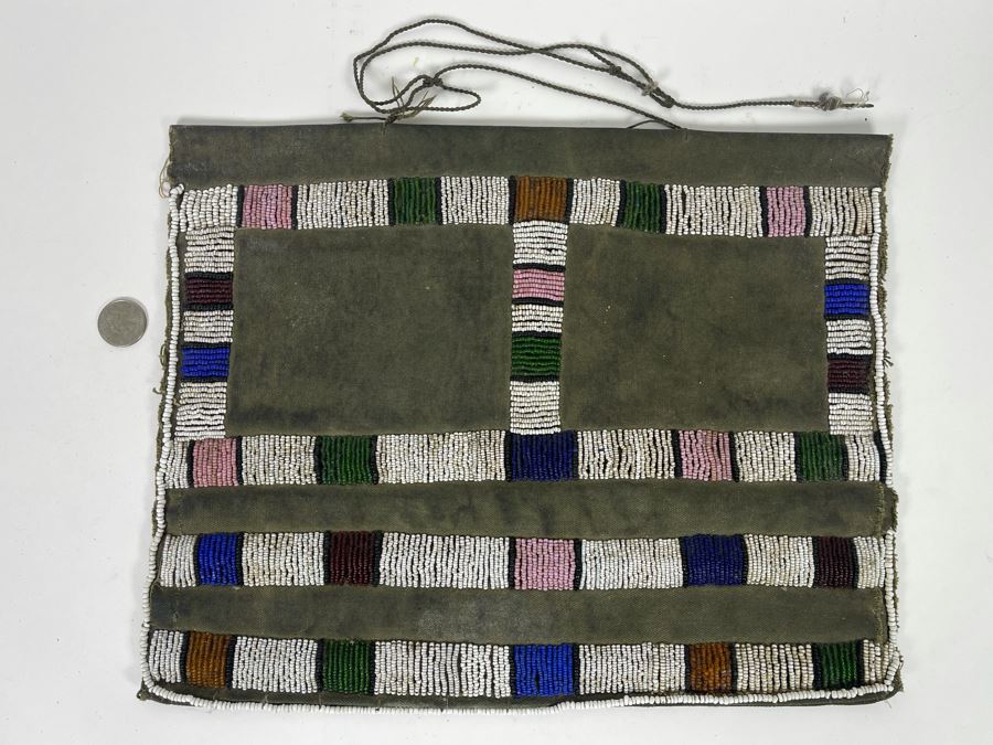 Vintage African Ndebele Woman's Beaded Apron Beadwork Wall Hanging 14W X 11H [Photo 2]