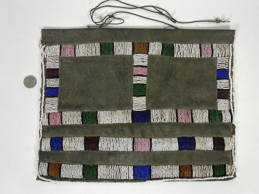 Vintage African Ndebele Woman's Beaded Apron Beadwork Wall Hanging 14W X 11H [Photo 3]