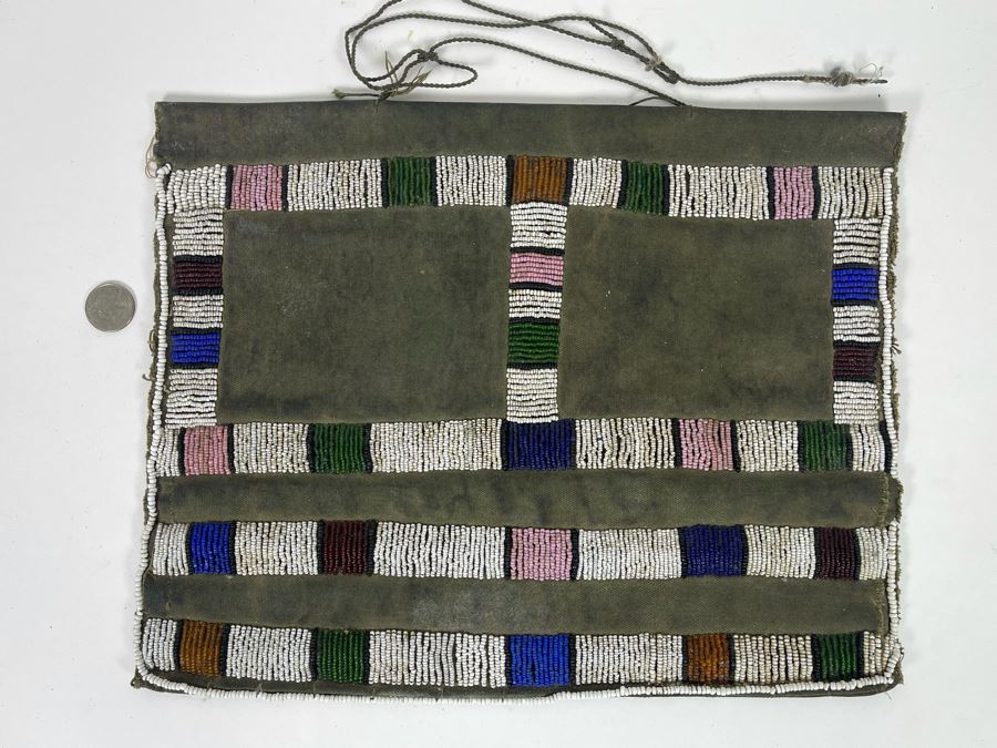 Vintage African Ndebele Woman's Beaded Apron Beadwork Wall Hanging 14W X 11H [Photo 1]