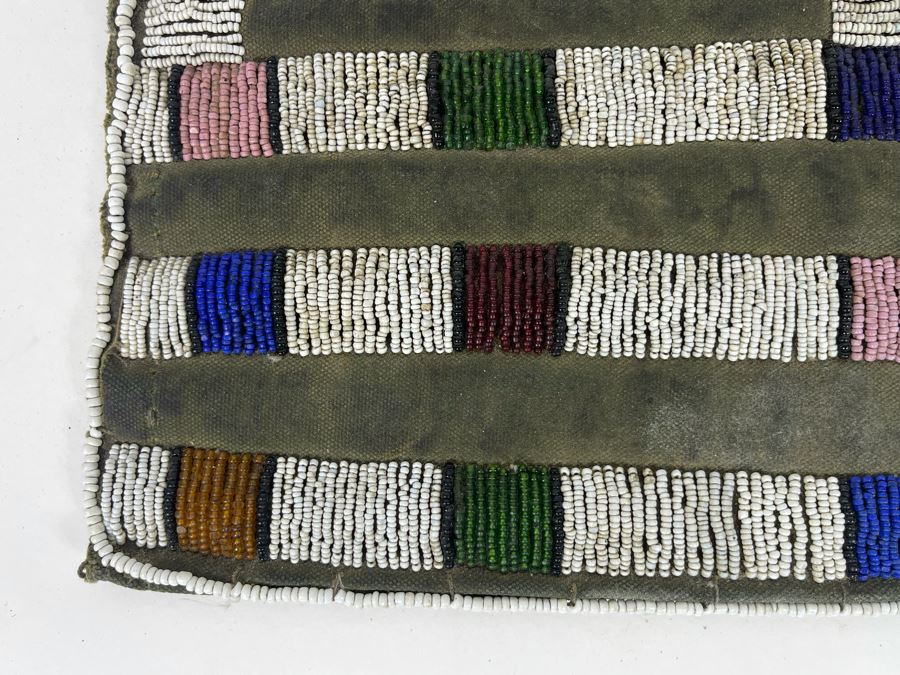 Vintage African Ndebele Woman's Beaded Apron Beadwork Wall Hanging 14W X 11H [Photo 4]