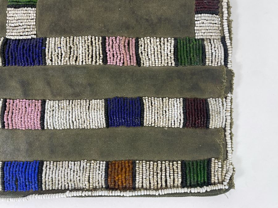 Vintage African Ndebele Woman's Beaded Apron Beadwork Wall Hanging 14W X 11H [Photo 6]