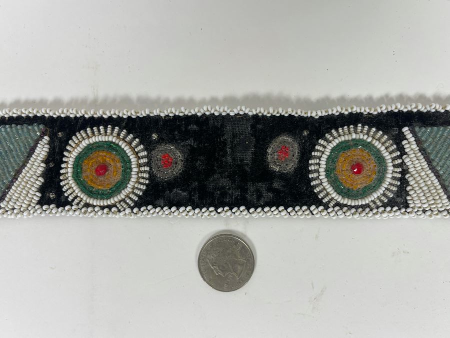 Vintage African Beadwork Wall Hanging 23L X 2H