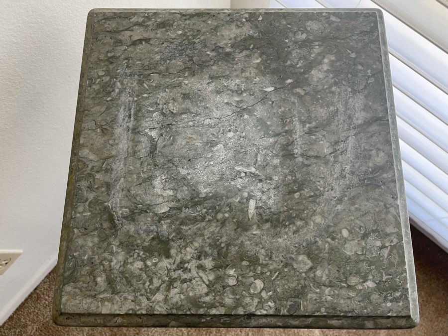 Metal Stand With Marble Top 13W X 28.5H [Photo 3]