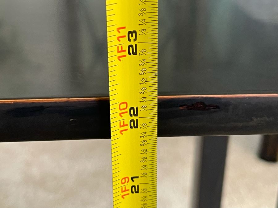 Japanese Wooden Lacquer Inlaid Mother Of Pearl Side Table 13.5W X 12D X 22H [Photo 8]