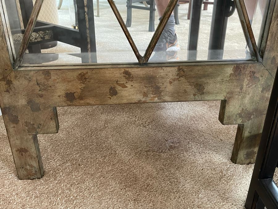 John-Richard Gilt Metal And Mirrored Glass 4-Panel Folding Room Divider Screen Very Heavy 88W X 82.5H [Photo 9]