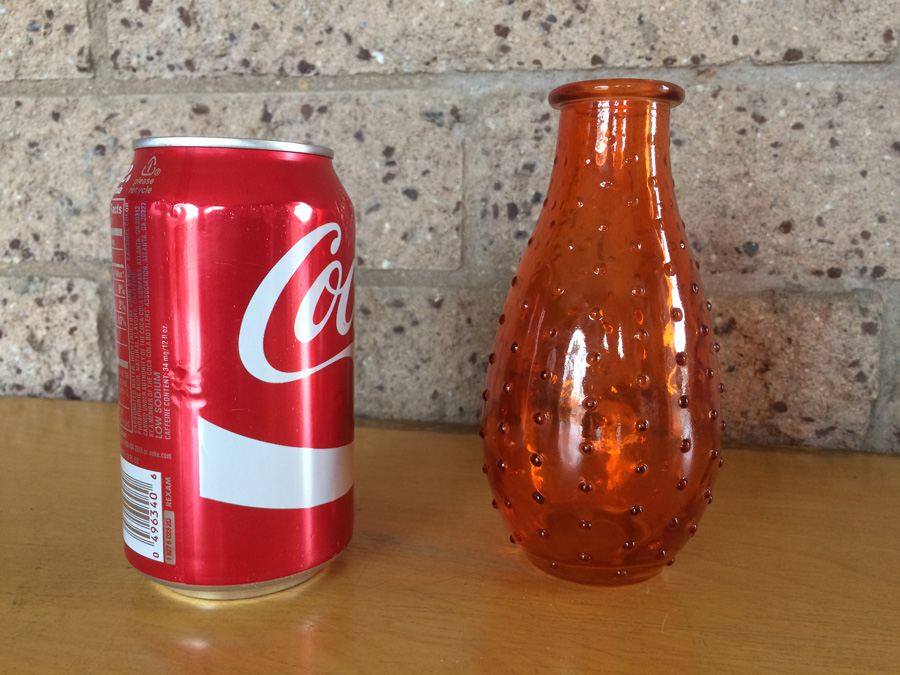 Orange Hobnail Vase