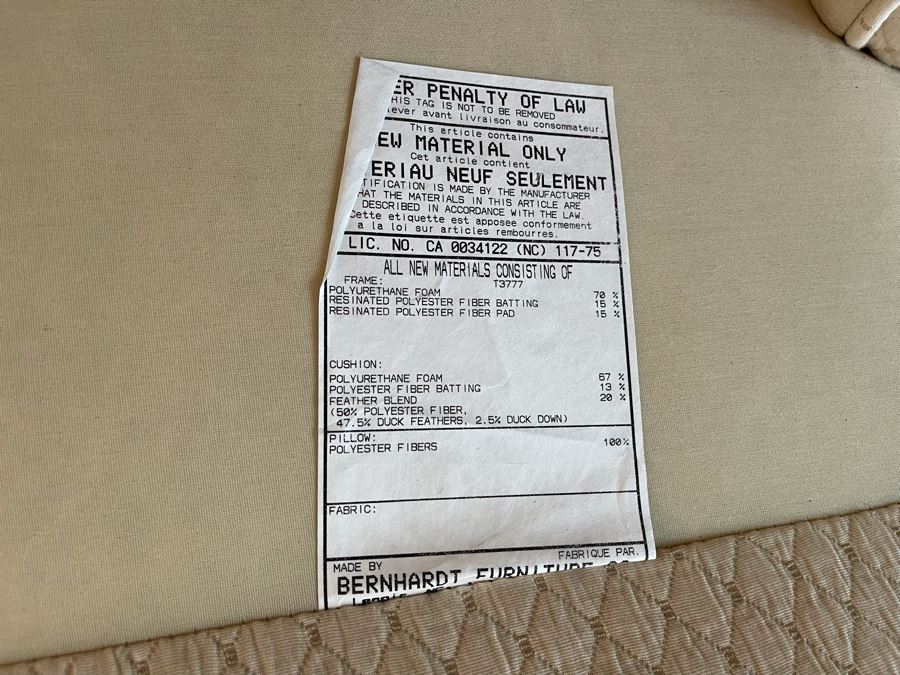 Bernhardt Oversized Upholstered Armchair 59W X 38D X 29H [Photo 6]