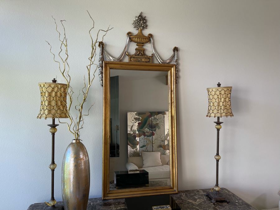 Gilt Wooden Wall Mirror By Francisco Hurtado Spain 27W X 59H [Photo 3]
