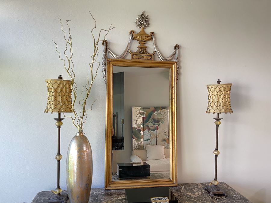 Gilt Wooden Wall Mirror By Francisco Hurtado Spain 27W X 59H [Photo 2]
