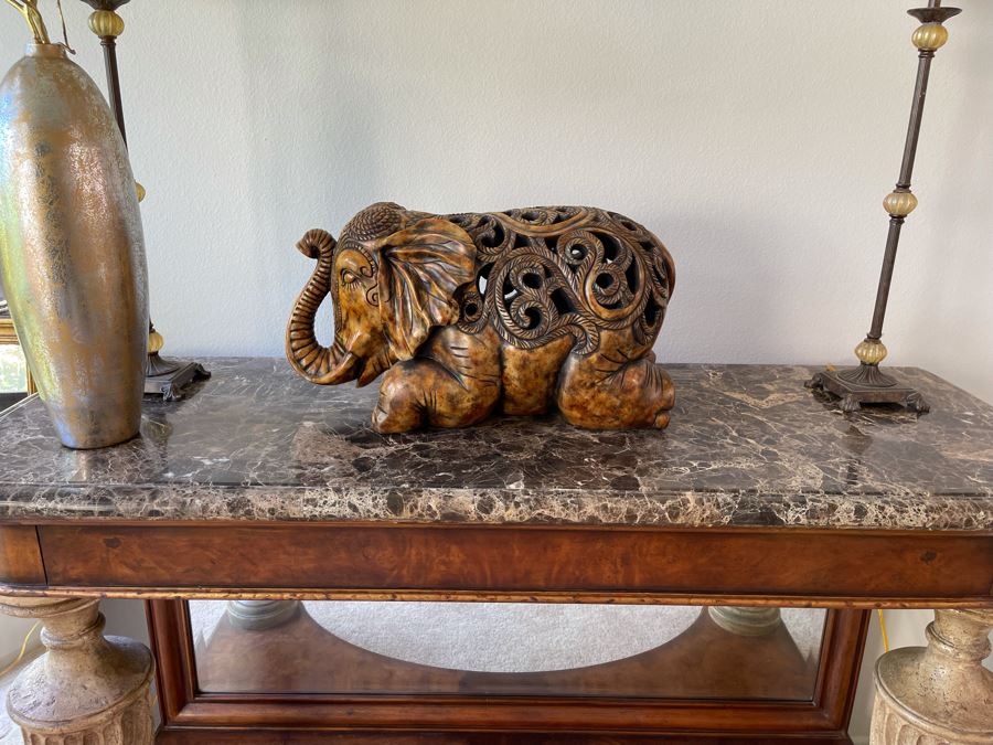 Ceylon Elephant Sculpture From Kinder Collection Austion Productions Resin 23W X 9D X 12H [Photo 2]