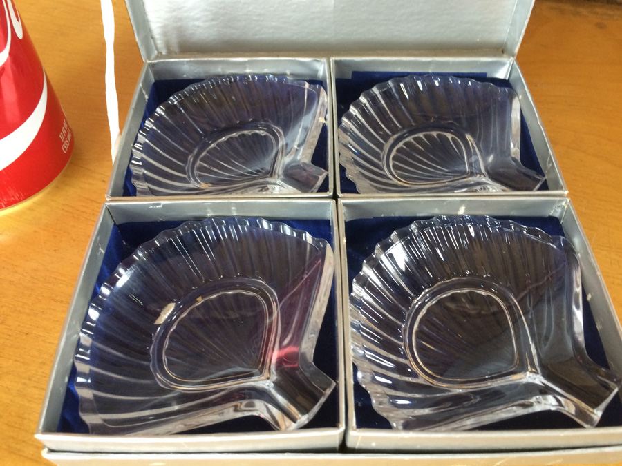 Val St Lambert Belgique Crystal (4) Nut Dishes [Photo 4]