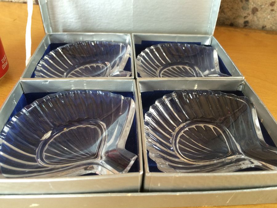 Val St Lambert Belgique Crystal (4) Nut Dishes [Photo 2]