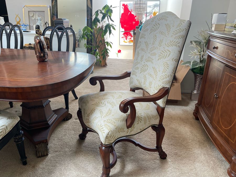 Ernest Hemingway Collection By Thomasville Furniture Dining Table With Six Chairs And Two Leaves 48W X 80L Each Leaf Is 20L [Photo 11]