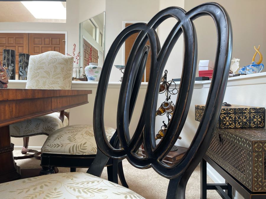 Ernest Hemingway Collection By Thomasville Furniture Dining Table With Six Chairs And Two Leaves 48W X 80L Each Leaf Is 20L [Photo 19]