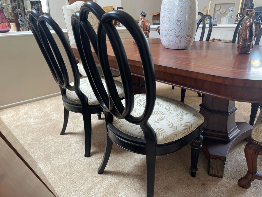 Ernest Hemingway Collection By Thomasville Furniture Dining Table With Six Chairs And Two Leaves 48W X 80L Each Leaf Is 20L [Photo 10]