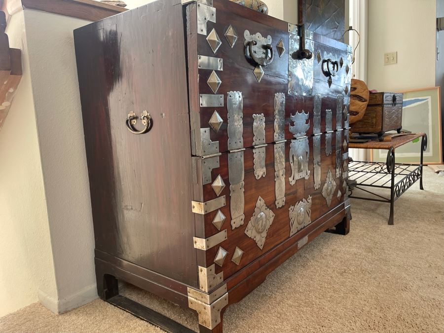 Vintage Japanese Tansu Chest With Silver 40W X 19D X 33H [Photo 15]