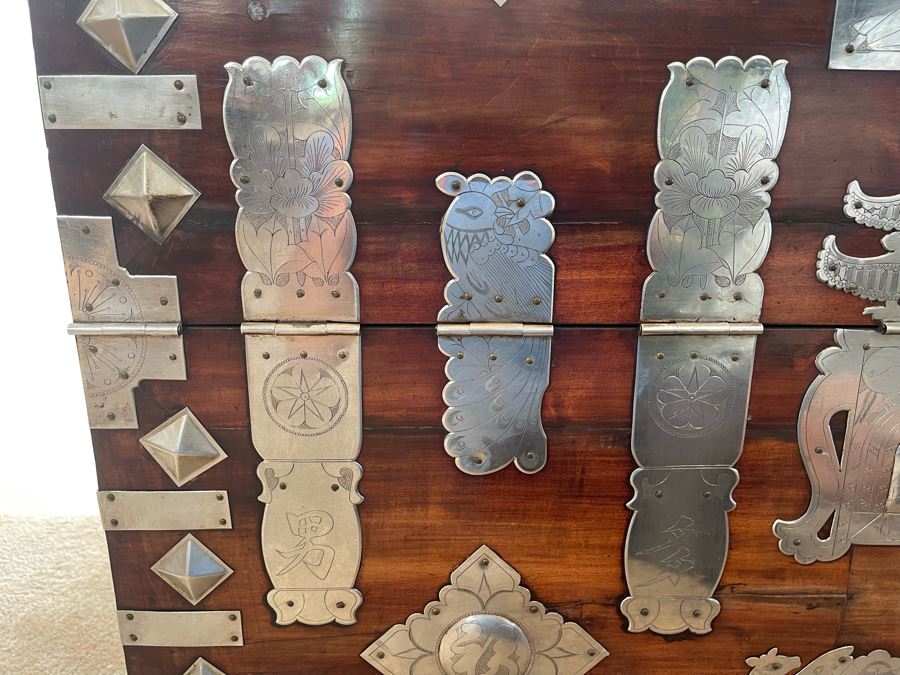 Vintage Japanese Tansu Chest With Silver 40W X 19D X 33H [Photo 12]