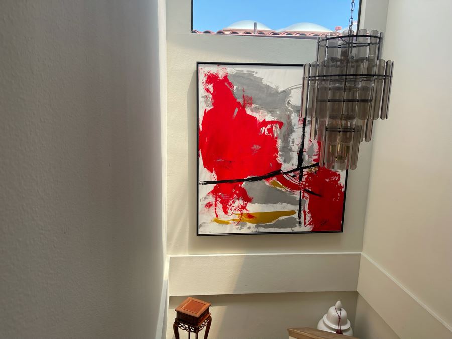 Very Large Abstract Painting Signed Sander 68W X 75H [Photo 4]