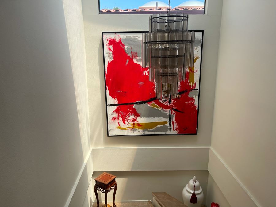 Very Large Abstract Painting Signed Sander 68W X 75H [Photo 3]