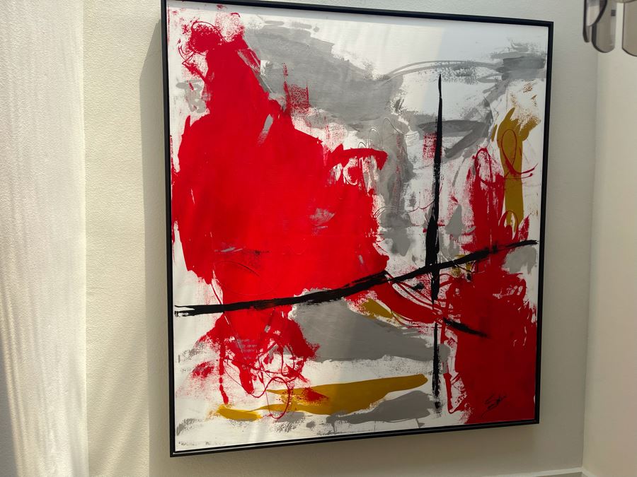 Very Large Abstract Painting Signed Sander 68W X 75H [Photo 1]