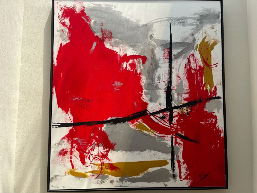 Very Large Abstract Painting Signed Sander 68W X 75H [Photo 6]