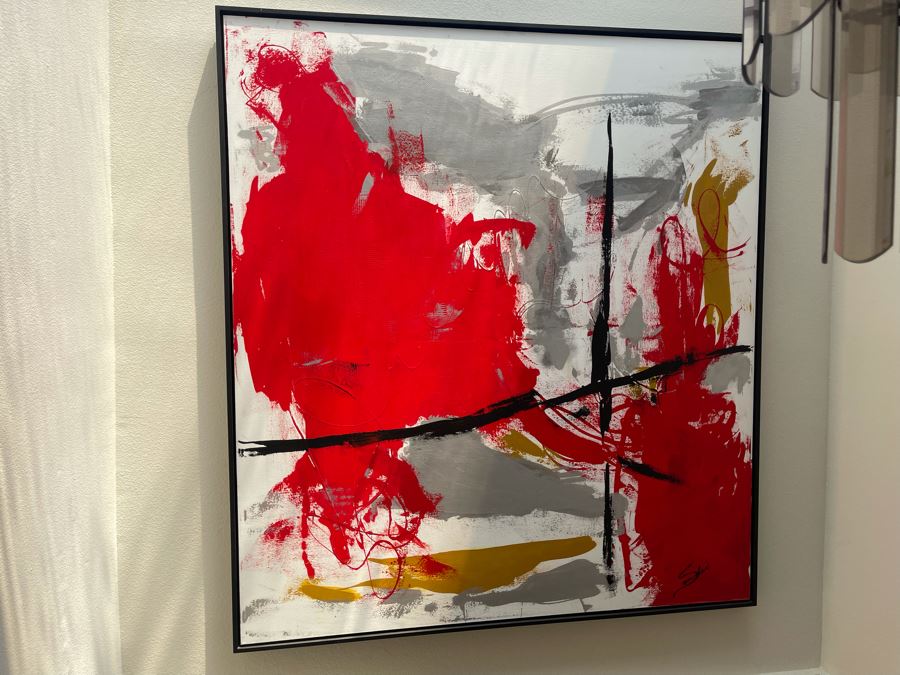 Very Large Abstract Painting Signed Sander 68W X 75H [Photo 2]